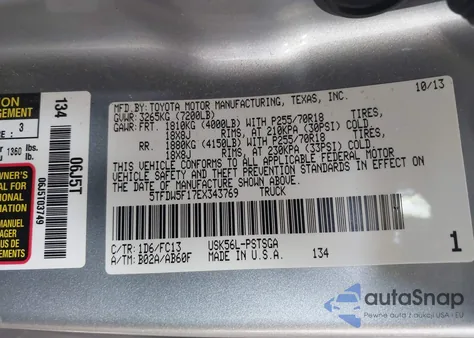 2014 Toyota Tundra Sr5 5.7L V8 from USA, damaged, VIN 5TFDW5F17EX343769